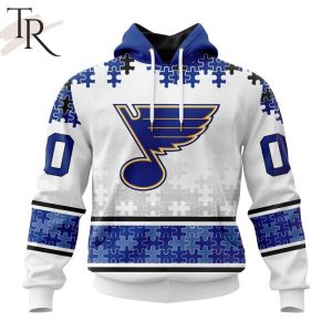 NHL St. Louis Blues Special Autism Awareness Design With Home Jersey Style Hoodie