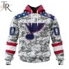 NHL St. Louis Blues Special Camo Design For Veterans Day Hoodie