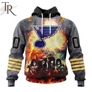 NHL St. Louis Blues Special Mix KISS Band Design Hoodie