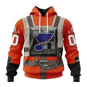 NHL St. Louis Blues Star Wars Rebel Pilot Design Personalized Hoodie