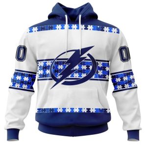 NHL Tampa Bay Lightning Autism Awareness Custom Name And Number 3D Hoodie