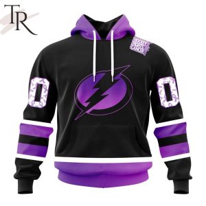 NHL Tampa Bay Lightning Special Black Hockey Fights Cancer Kits Hoodie