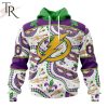 NHL Tampa Bay Lightning Special Mardi Gras Design Hoodie