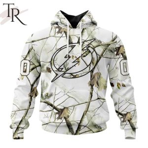 NHL Tampa Bay Lightning Special White Winter Hunting Camo Design Hoodie