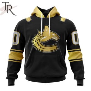 NHL Vancouver Canucks Special Black And Gold Design Hoodie