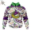 NHL Vancouver Canucks Special Mardi Gras Design Hoodie