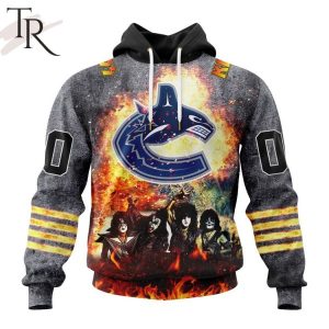 NHL Vancouver Canucks Special Mix KISS Band Design Hoodie