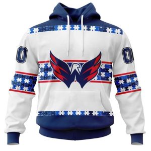 NHL Washington Capitals Autism Awareness Custom Name And Number 3D Hoodie