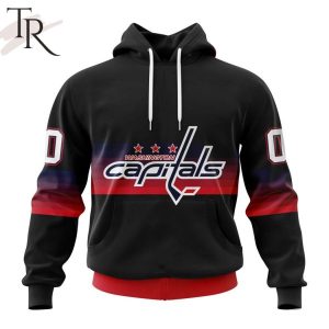 NHL Washington Capitals Special Black And Gradient Design Hoodie