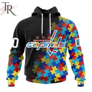 NHL Washington Capitals Special Black Autism Awareness Design Hoodie