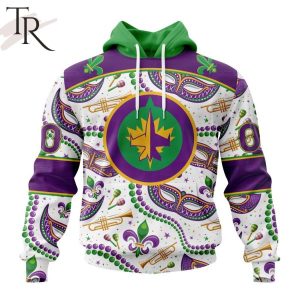 NHL Winnipeg Jets Special Mardi Gras Design Hoodie