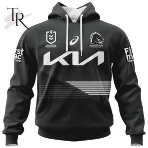 NRL Brisbane Broncos Special Black And White Design Hoodie