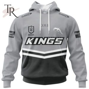 NRL Dolphins Special Black And White Design Hoodie