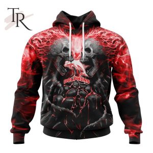 NRL Dolphins Special Skull Art Design Hoodie