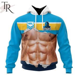 NRL Gold Coast Titans Special Men Ripped Design Hoodie