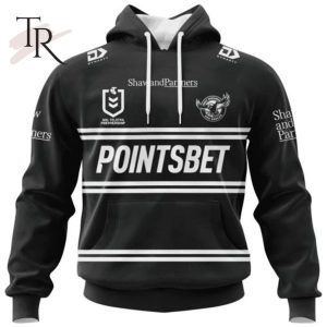 NRL Manly Warringah Sea Eagles Special Black And White Design Hoodie