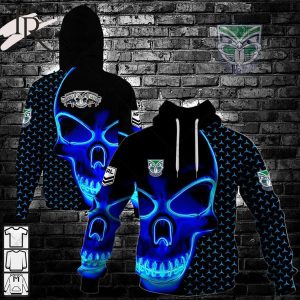 NRL New Zealand Warriors Neon Skull 3D Design Hoodie