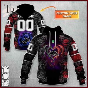 NRL Penrith Panthers Rose Dragon Hoodie 3D