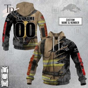 NRL Penrith Panthers Special Design With Firefighter Hoodie 3D