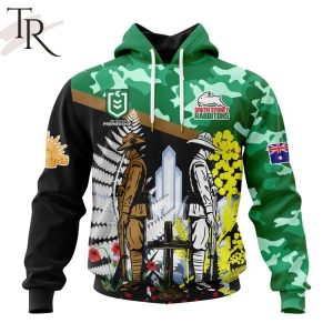 NRL South Sydney Rabbitohs Personalized ANZAC Day Design Hoodie