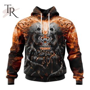 NRL Wests Tigers Special Skull Art Design Hoodie