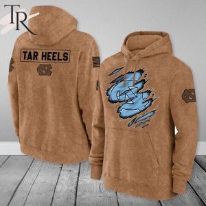 North Carolina Tar Heels NCAA Salute To Service Club Pullover  – Brown – Hoodie