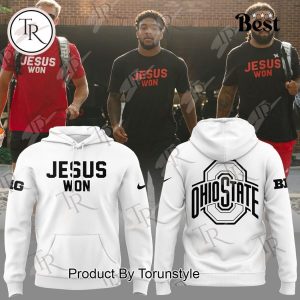 Ohio State Buckeyes Jesus Won Hoodie – White