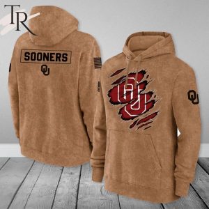 Oklahoma Sooners NCAA Salute To Service Club Pullover  – Brown – Hoodie