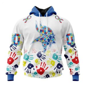 Persionalized NFL Minnesota Vikings Special Autism Awareness Design Hoodie