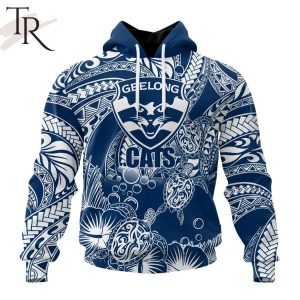 Personalized AFL Geelong Cats Special Polynesian Design Hoodie