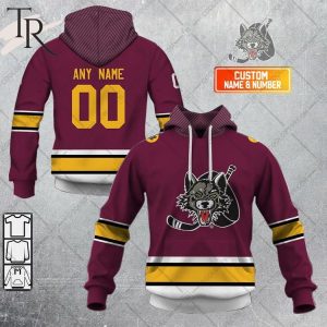 Personalized AHL Chicago Wolves Color Jersey Style Hoodie