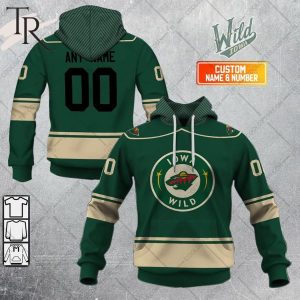 Personalized AHL Iowa Wild Color Jersey Style Hoodie