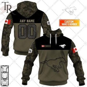 Personalized CFL Calgary Stampeders Camo V2 Style Hoodie