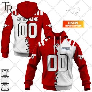 Personalized CFL Calgary Stampeders Mix Jersey Style Hoodie