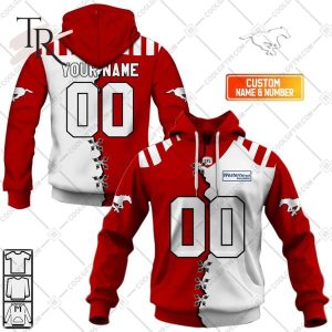 Personalized CFL Calgary Stampeders Mix Jersey Style Hoodie