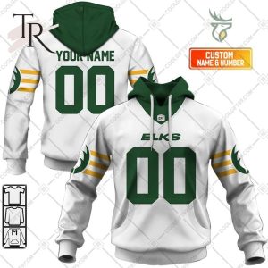 Personalized CFL Edmonton Elks Away Jersey Style Hoodie