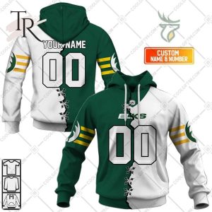 Personalized CFL Edmonton Elks Mix Jersey Style Hoodie