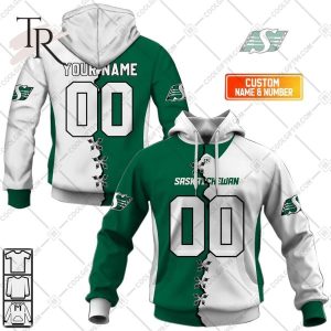 Personalized CFL Saskatchewan Roughriders Mix Jersey Style Hoodie