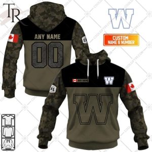 Personalized CFL Winnipeg Blue Bombers Camo V2 Style Hoodie