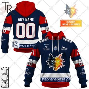 Personalized FR Hockey – Bruleurs de Loups Home Jersey Style Hoodie