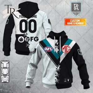 Personalized Guernsey Mix V2 AFL Port Adelaide Power Hoodie 3D