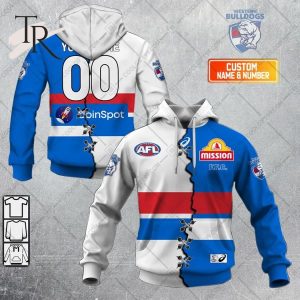 Personalized Guernsey Mix V2 AFL Western Bulldogs Hoodie 3D