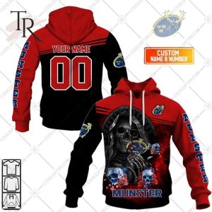 Personalized IRFU Munster Rugby Skull Death Hoodie