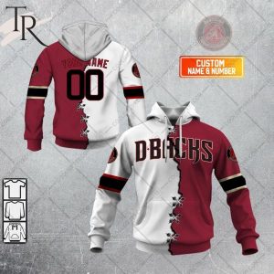 Personalized MLB Arizona Diamondbacks Mix Jersey Hoodie