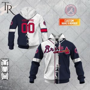 Personalized MLB Atlanta Braves Mix Jersey Hoodie