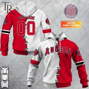 Personalized MLB Los Angeles Angels Mix Jersey Hoodie