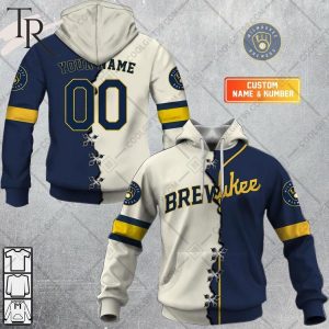 Personalized MLB Milwaukee Brewers Mix Jersey Hoodie