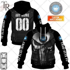 Personalized MLS Charlotte FC Punisher Design Hoodie