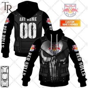 Personalized MLS New York Red Bulls Punisher Design Hoodie