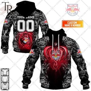 Personalized MLS New York Red Bulls Roses Dragon Couple Hoodie